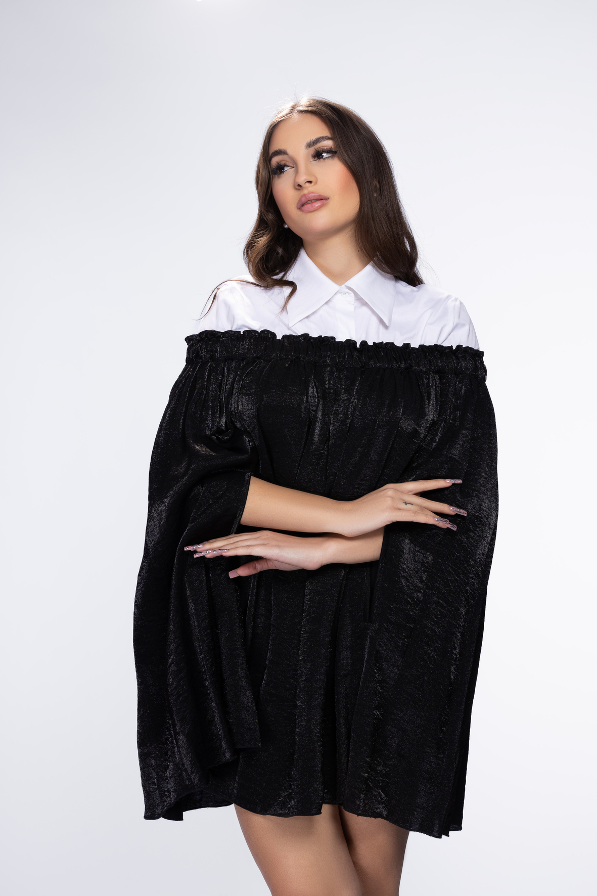 Robe Amarante Noir/Blanc