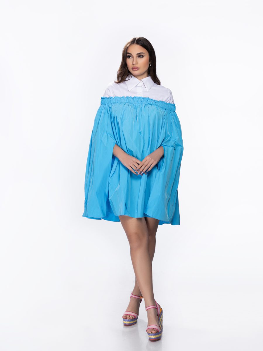 Robe Amarante Bleu/Blanc